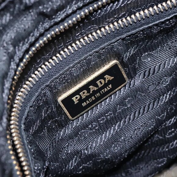 PRADA Shoulder Bag Nylon Black Gold Auth ki5865 - Picture 11 of 16